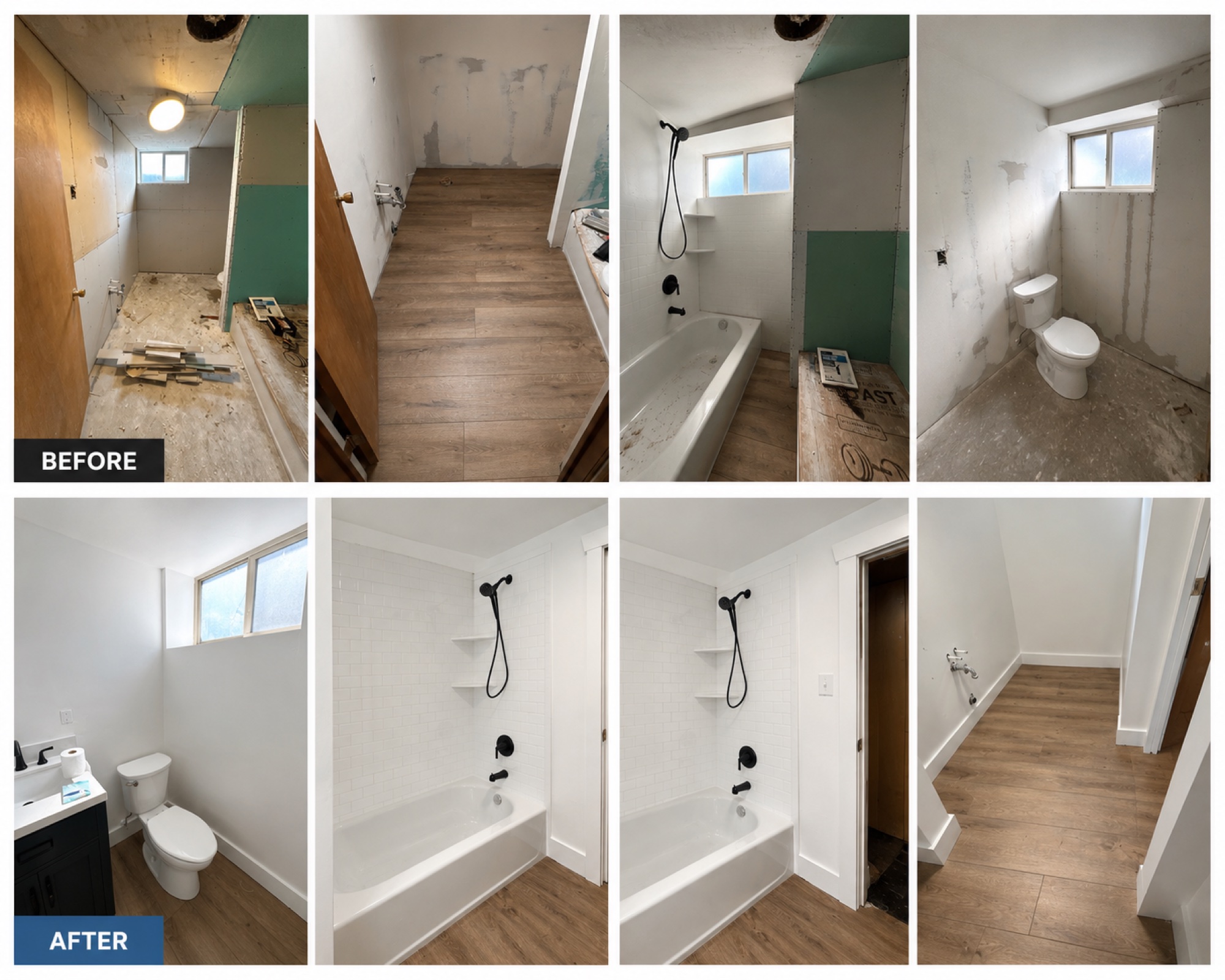 Bathroom remodel before and after